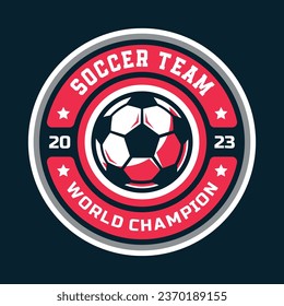 Soccer Logo or football club sign badge isolated. Football logo with shield background vector design