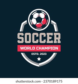 Soccer Logo or football club sign badge isolated. Football logo with shield background vector design