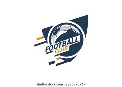 Soccer Logo or football club sign Badge. Football logo with shield background vector design. Vector illustration. 