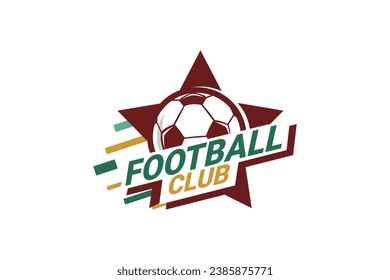 Soccer Logo or football club sign Badge. Football logo with shield background vector design. Vector illustration. 