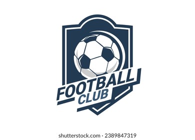 Soccer Logo or football club sign Badge. Football logo with shield background vector design. Vector illustration. 