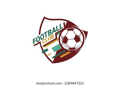 Soccer Logo or football club sign Badge. Football logo with shield background vector design. Vector illustration. 