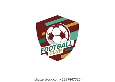 Soccer Logo or football club sign Badge. Football logo with shield background vector design. Vector illustration. 