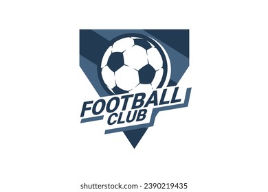 Soccer Logo or football club sign Badge. Football logo with shield background vector design. Vector illustration. 