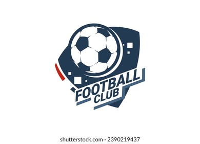 Soccer Logo or football club sign Badge. Football logo with shield background vector design. Vector illustration. 