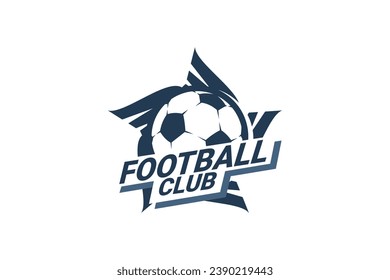 Soccer Logo or football club sign Badge. Football logo with shield background vector design. Vector illustration. 