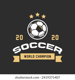 Soccer logo or football club sign badge. Football logo with shield background vector design