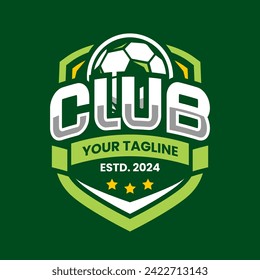 Soccer logo or football club sign badge. Football logo with shield background vector design