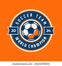 Soccer Logo or football club sign badge isolated. Football logo with shield background vector design