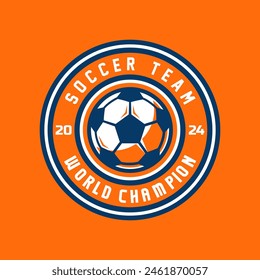 Soccer Logo or football club sign badge isolated. Football logo with shield background vector design