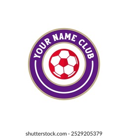 Soccer Logo or football club sign badge. The football logo has a beautiful smile