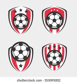 Soccer Logo or Football Club Sign Badge Set