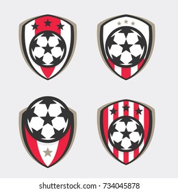 Soccer Logo or Football Club Sign Badge Set