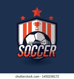 Soccer logo or football sign badge. Football logo background vector design