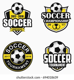 Soccer logo. Set of sports emblem designs. Vector illustration.