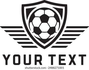 Soccer Logo Shield Vector Illustration