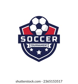 Soccer logo team tournament with shield badge