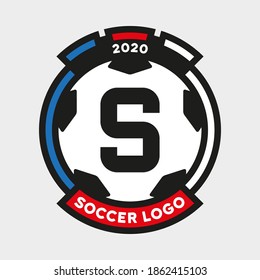 Soccer logo template. Color football sport icon illustration.