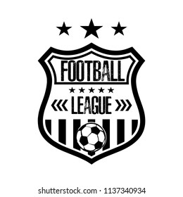 Soccer logo template design. Football logo. Black and White. Vintage Style. Vector illustration