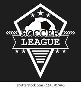 Soccer logo template design. Football logo. Black and White. Vintage Style. Vector illustration