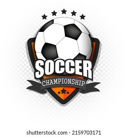 Soccer logo template design. Football logo. Vintage Style. Vector illustration on isolated background