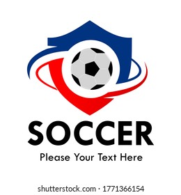 Soccer logo template illustration. suitable for sport, tournament, championship etc