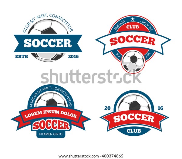 Soccer Logo Templates Football Logotypes Soccer Stock Vector (Royalty ...