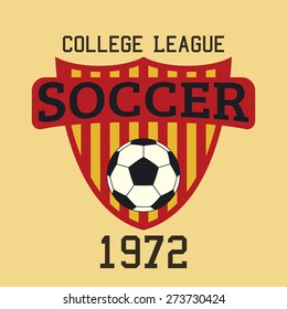 soccer logo typography, t-shirt graphics. vector illustration.