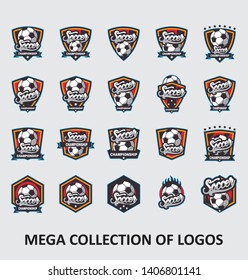 Soccer logos. Soccer logos. America logo, Classic logo. Set of 20 soccer badges for your business. Modern design templates for your team sport