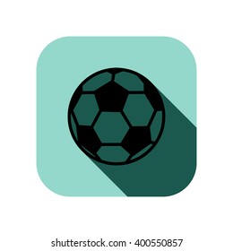 soccer with long shadow on square