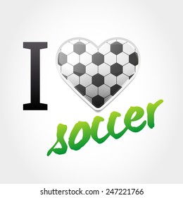 Soccer Love Background with Ball Pattern Heart