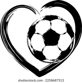 soccer love and soccer ball heart svg