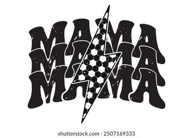 Soccer Mama Retro Mom Lightning Bolt EPS T-shirt Design