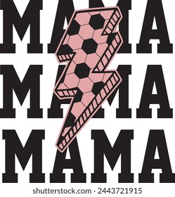 Soccer Mama Varsity Bolt Distressed T shirt Design