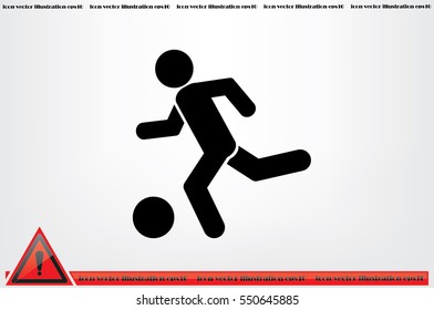 soccer, man, ball icon vector illustration eps10. Isolated badge football player flat design for website or app - stock graphics.
