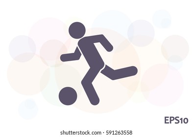 soccer, man, ball icon vector illustration eps10. Isolated badge football player flat design for website or app - stock graphics