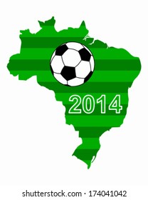 Soccer map and flag of Brazil