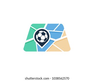 Soccer Map Icon Logo Design Element