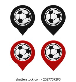 Soccer map pin icon. Illustration vector.