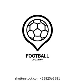 Soccer map pin line icon. linear style sign for mobile concept and web design. Map pointer with football ball outline vector icon. Symbol, logo illustration. Vector graphics