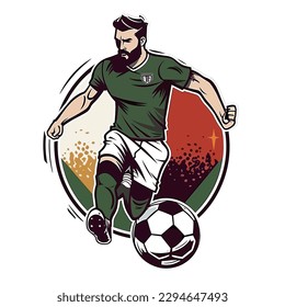 Soccer match. Soccer coaching training. Soccer club. cartoon vector illustration. label, sticker, t-shirt printing