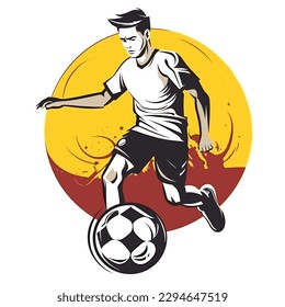 Soccer match. Soccer coaching training. Soccer club. cartoon vector illustration. label, sticker, t-shirt printing