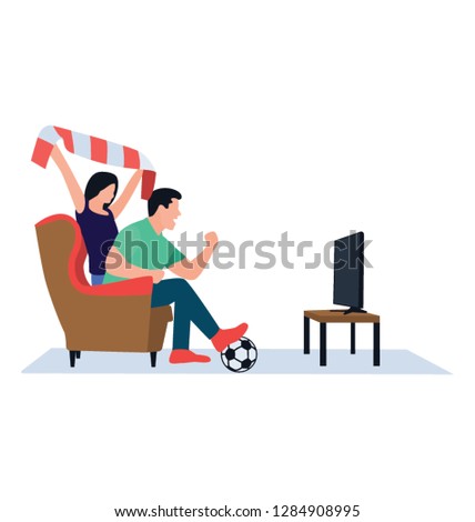 Soccer match concept flat icon