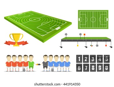 Soccer match infographic elements clip-art