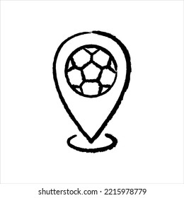 Soccer match location hand-drawn icon vector graphic illustration