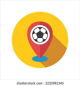 Icono de ubicación de coincidencia de fútbol ilustración vectorial