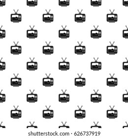 Soccer match on TV pattern seamless in simple style vector illustration