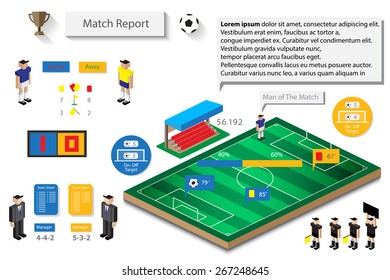 soccer match statistic report infographic