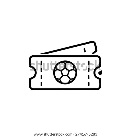 Soccer match ticket icon black and white football game admission vector illustration