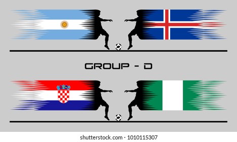 Soccer Matches of Group Stage – D. The text types did converted to outlines and don’t need any font. 